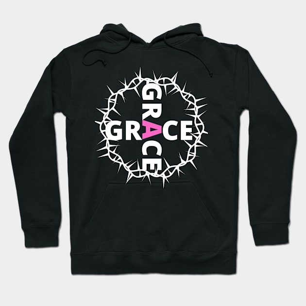 Grace With Thorn Crown Christian Design Hoodie by kissedbygrace